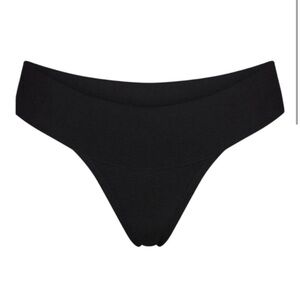 Skims Knit Swim Cheeky Bikini Bottom Onyx 4X